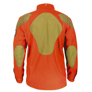Men's-Flannel-Shirt-Orange-Solid-Back-with-Pads