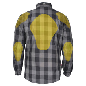 SALE Protective Flannel Shirt - Grey Checkered with Pads