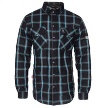 Protective Flannel Shirt - Black and Blue Stripes