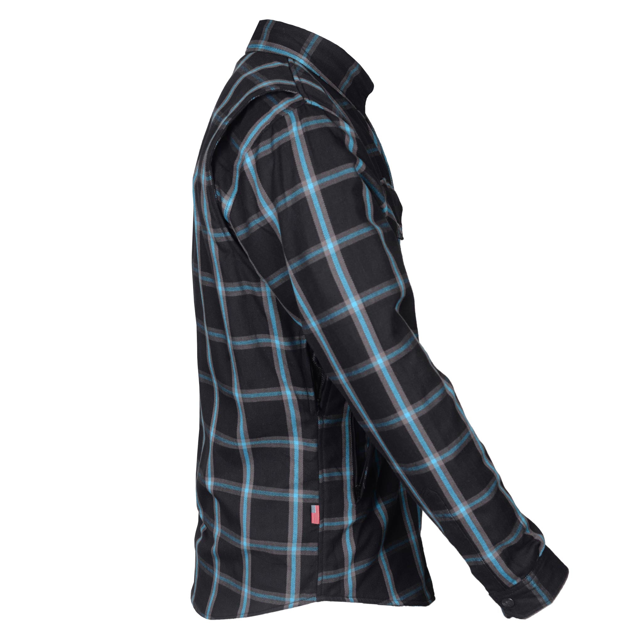 Protective Flannel Shirt "Blue Bypass" - Black & Blue Stripes