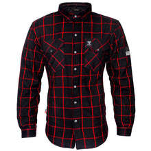 Protective Flannel Shirt - Black and Red Stripes