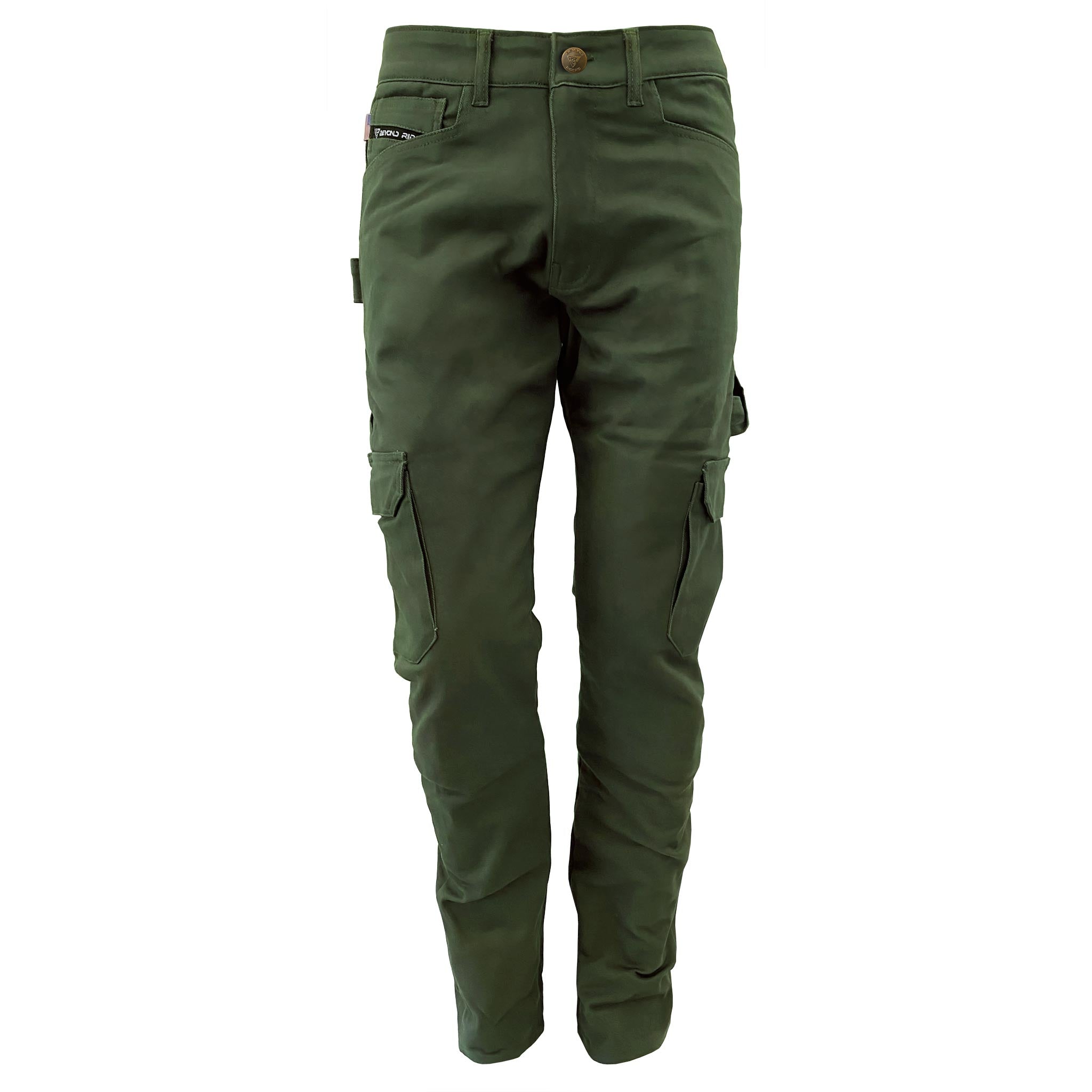 Straight Leg Cargo Pants Army Green with Pads Army Green 46W 36L