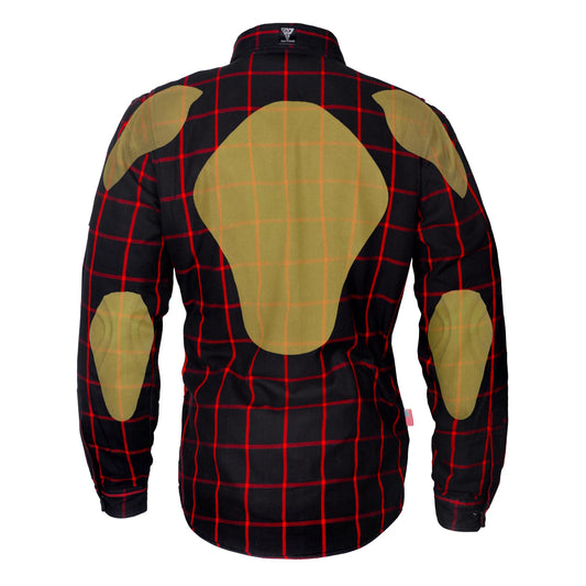 Flannel-Shirt-for-Men-Black-with-Red-Stripes-Back-with-Pads