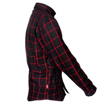 Flannel-Shirt-for-Men-Black-with-Red-Stripes-with-Raised-Sleeve