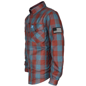 Protective Flannel Shirt "Teal Trail" - Light Brown & Teal Checkered