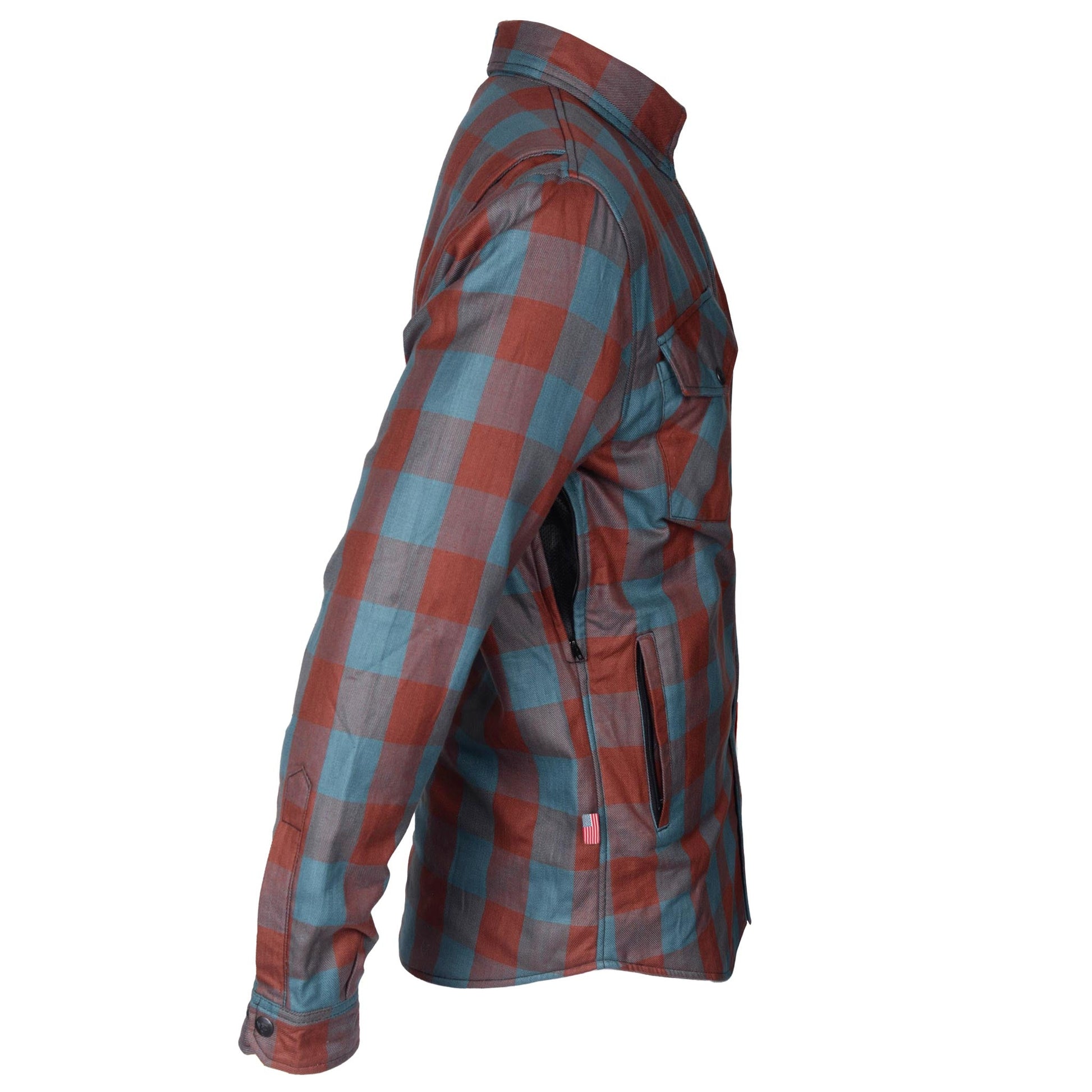 flannel-shirt-in-teal-light-brown-checkered-for-men-right-side
