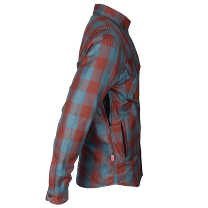 flannel-shirt-in-teal-light-brown-checkered-for-men-right-side