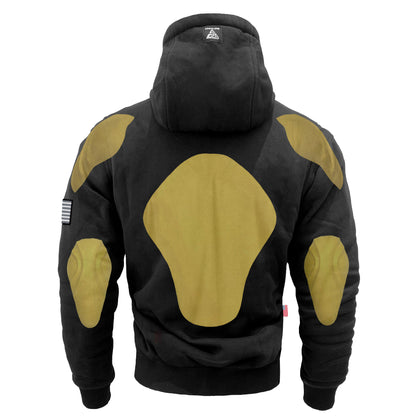 Black-Matte-Fleece-Unisex-Hoodie-With-Pads