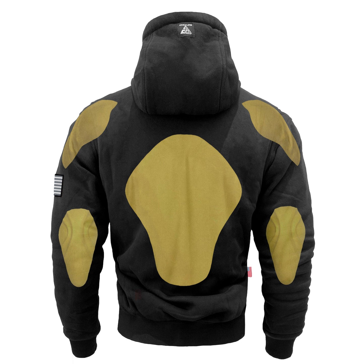 Black-Matte-Fleece-Unisex-Hoodie-With-Pads