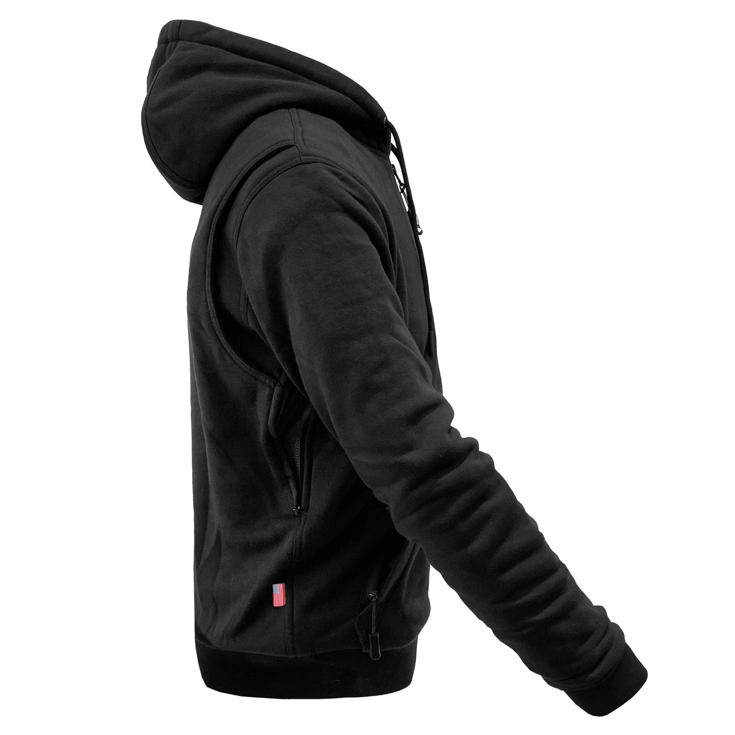SALE Protective Fleece Unisex Hoodie - Black Matte with Pads