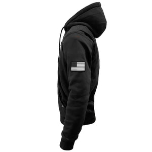 Protective Fleece Unisex Hoodie - Black Matte with Pads