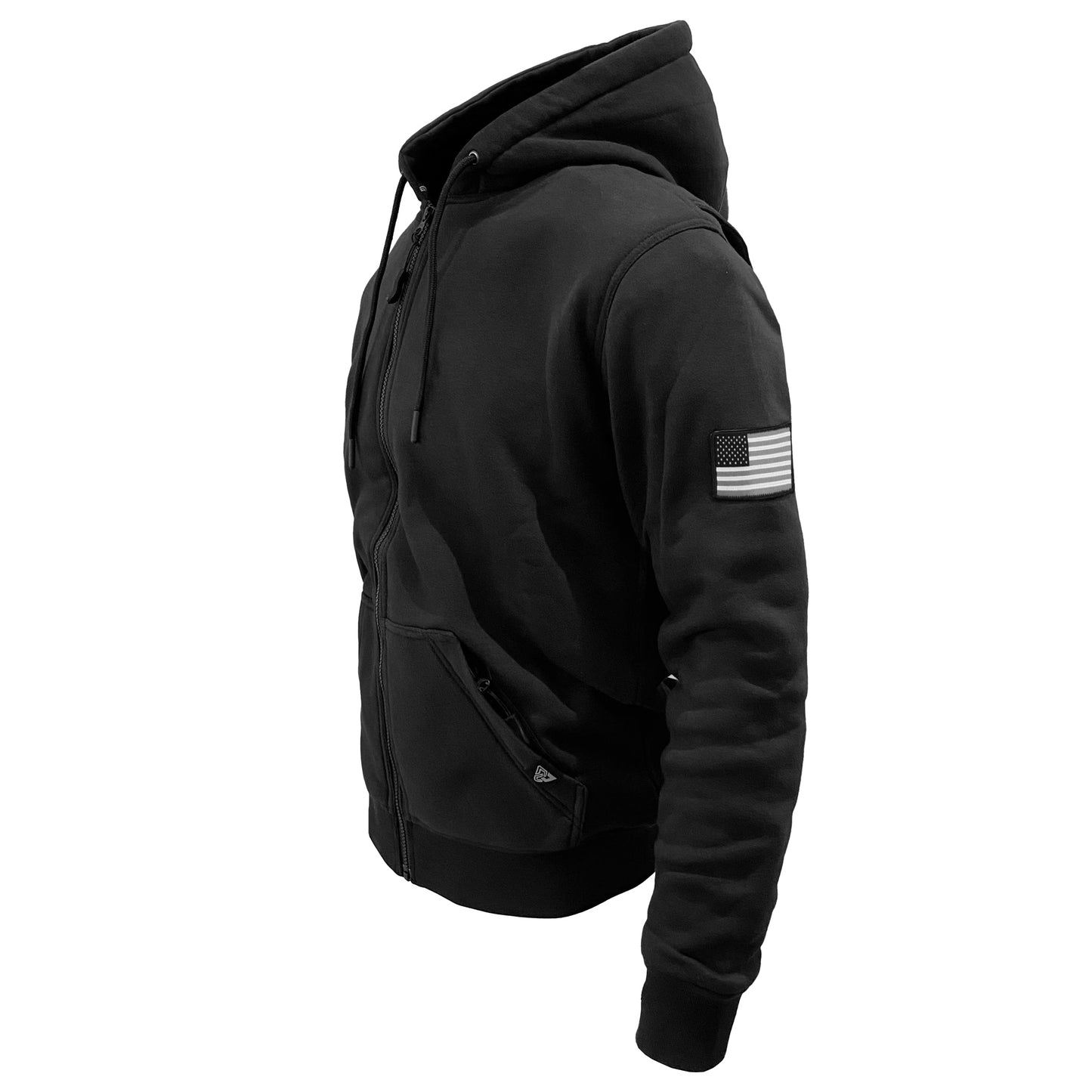 Protective Fleece Unisex Hoodie - Black Matte with Pads