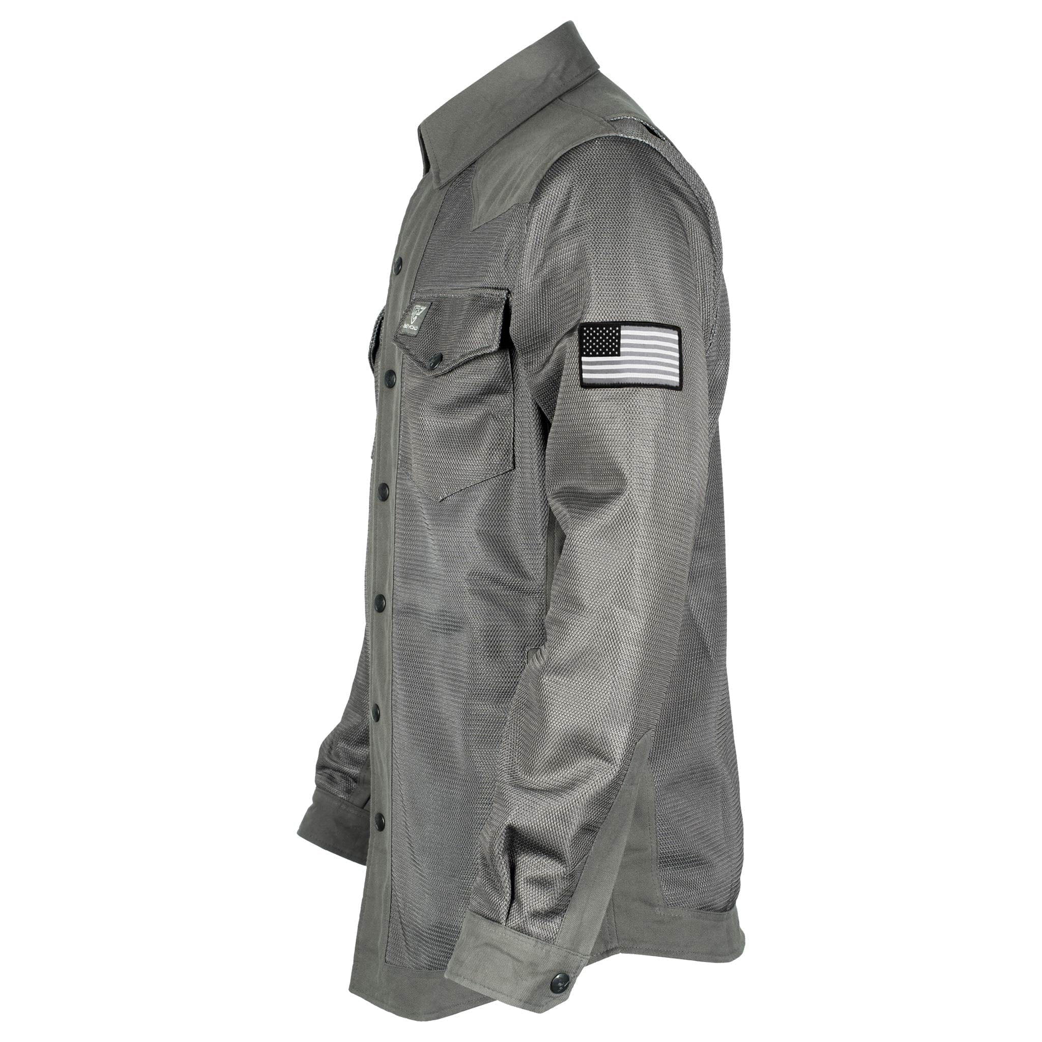 Protective Summer Mesh Shirt - Grey Solid with Pads – Beyond Riders