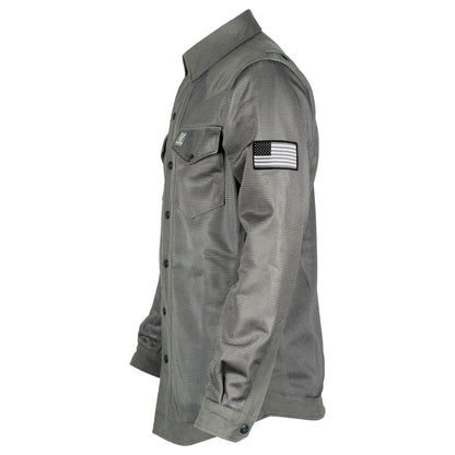 Protective Summer Mesh Shirt - Grey Solid with Pads [Fast Shipping for USA]