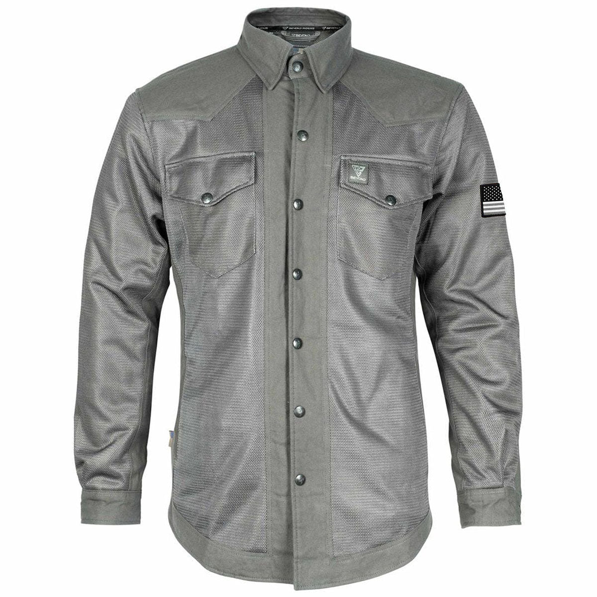 Protective Summer Mesh Shirt - Grey Solid with Pads