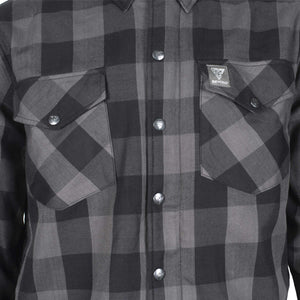 SALE Protective Flannel Shirt - Grey Checkered with Pads