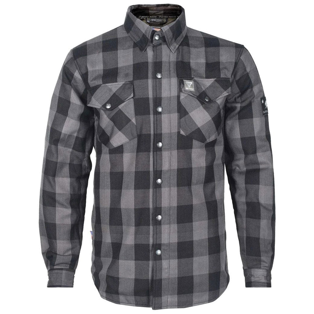 SALE Protective Flannel Shirt - Grey Checkered with Pads