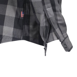 SALE Protective Flannel Shirt - Grey Checkered with Pads