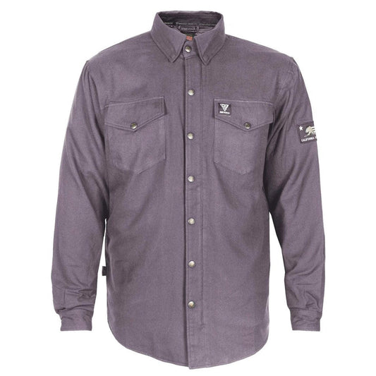 SALE Protective Flannel Shirt - Grey Solid with Pads