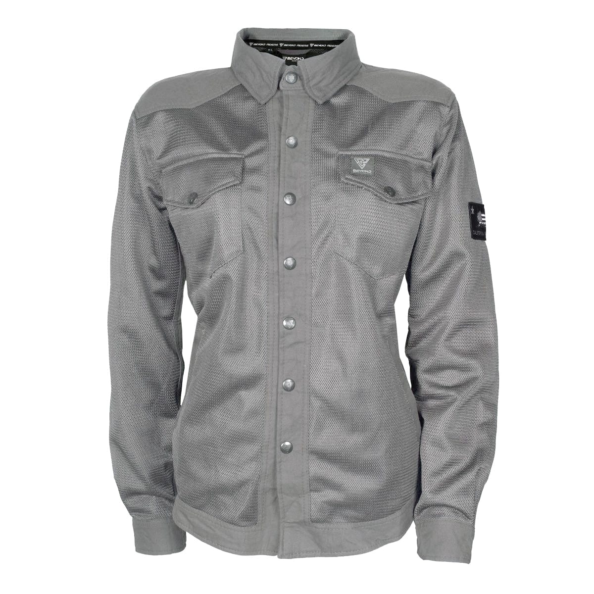 Protective Summer Mesh Shirt for Women - Grey Solid with Pads