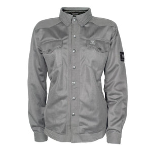 Protective Summer Mesh Shirt for Women - Grey Solid with Level 2 Pads