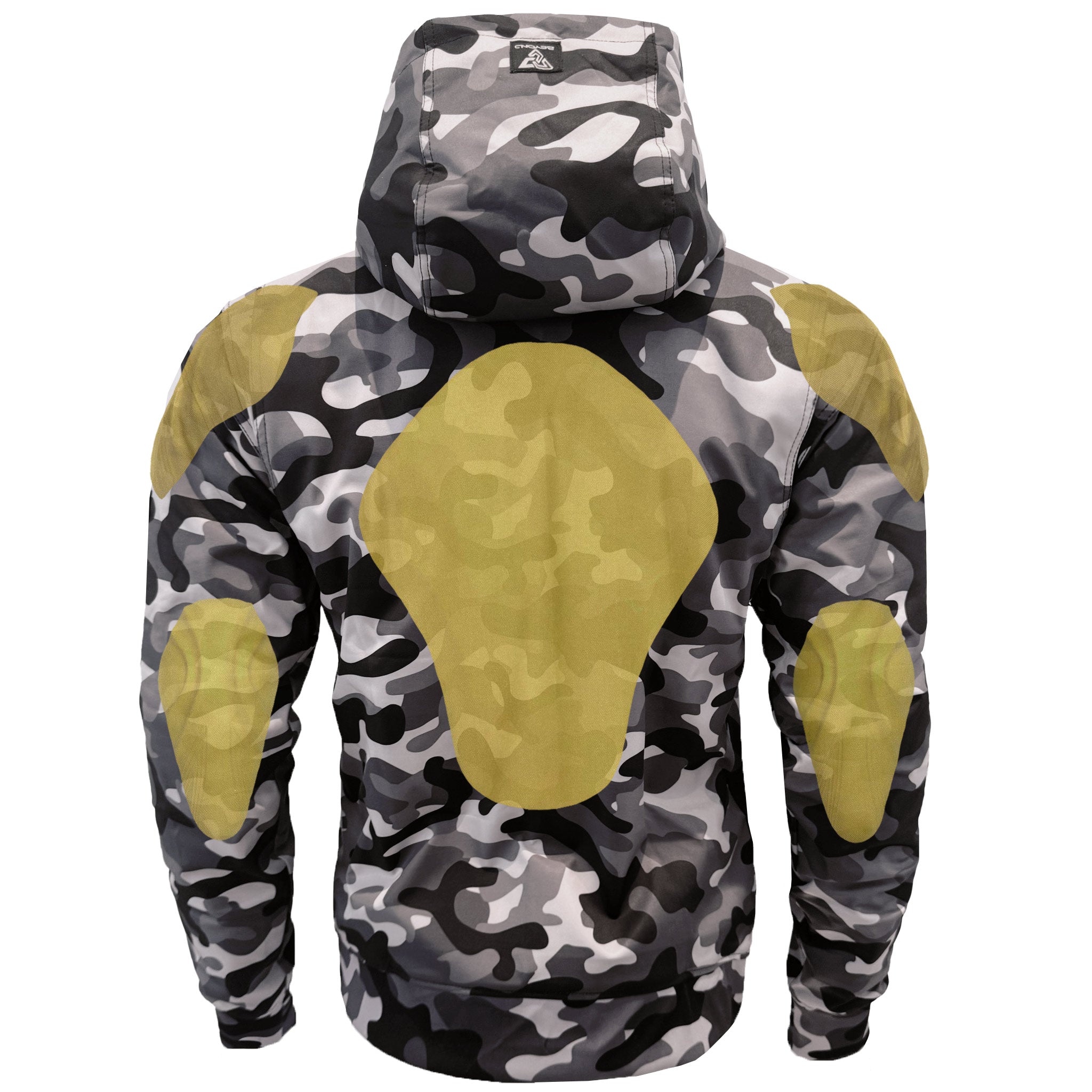 Protective SoftShell Unisex Camouflage Hoodie - "Grey Boomer" with Pads