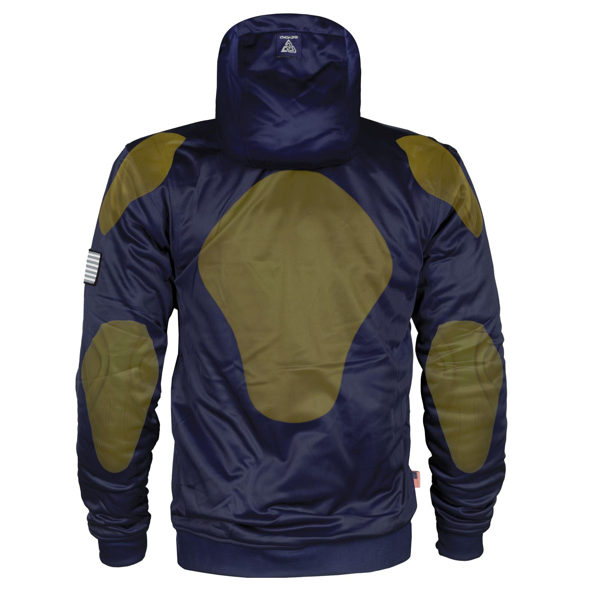 Navy Blue Solid Ultra Protective Hoodie with Pads