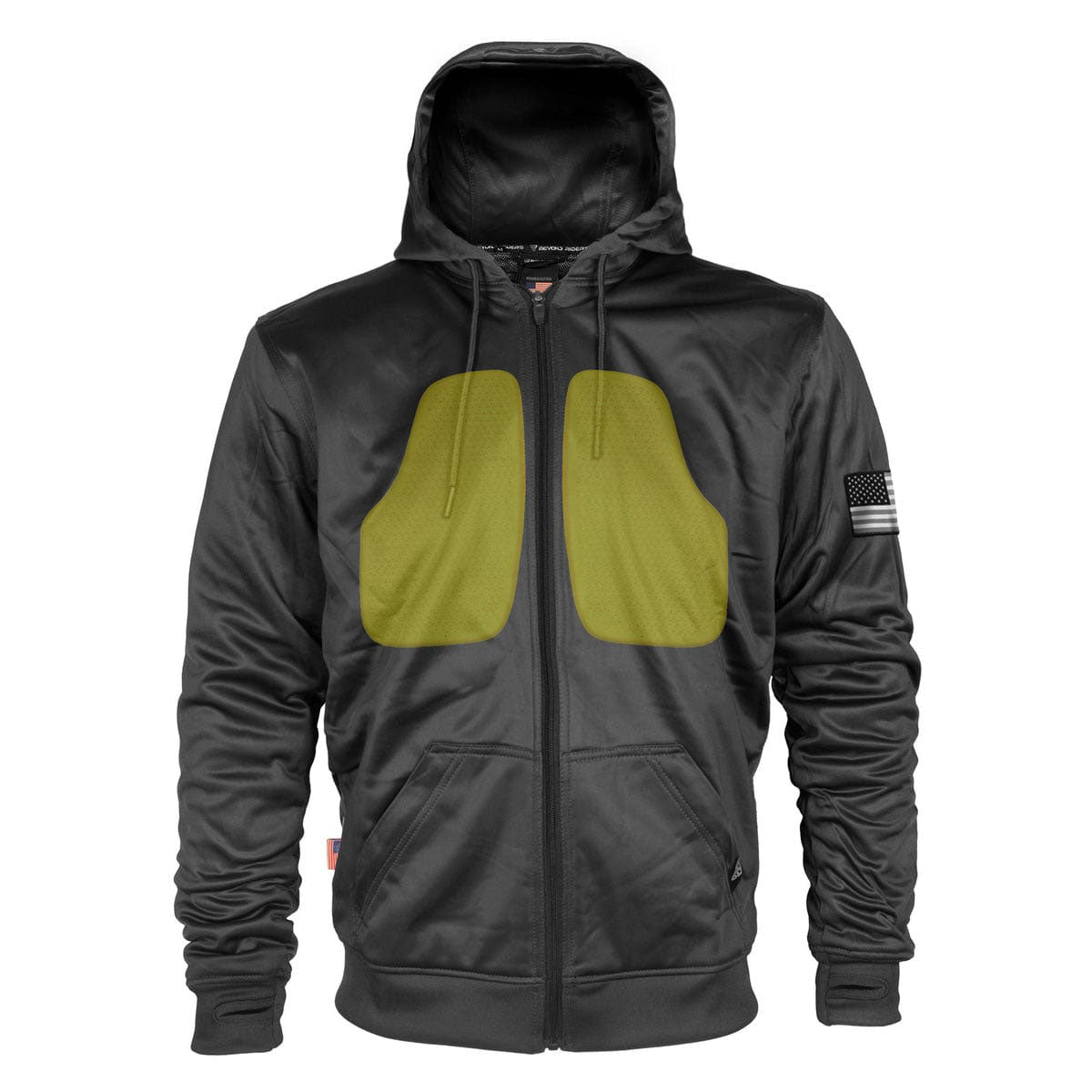 Black Solid Ultra Protective Hoodie with Pads – Beyond Riders