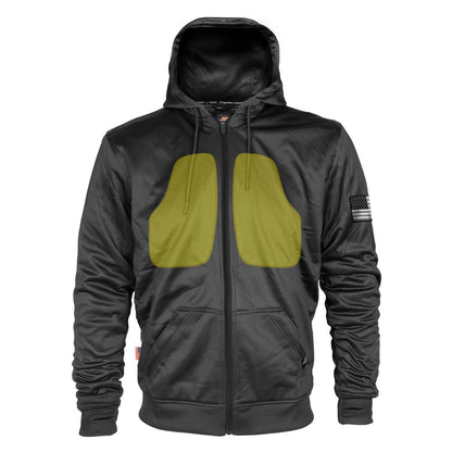 Black Solid Ultra Protective Hoodie with Pads