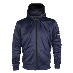 Navy Blue Solid Ultra Protective Hoodie with Pads