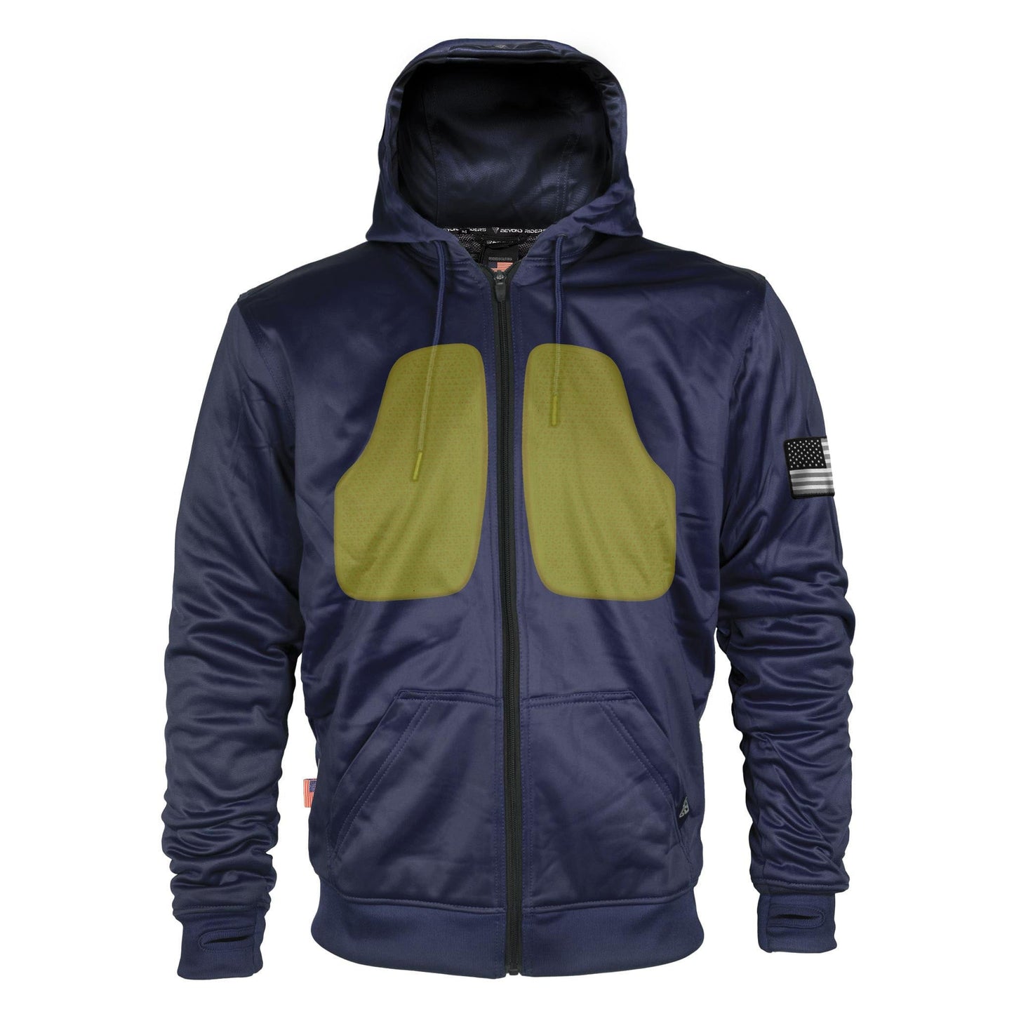 Navy Blue Solid Ultra Protective Hoodie with Pads