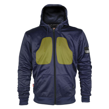Navy Blue Solid Ultra Protective Hoodie with Pads