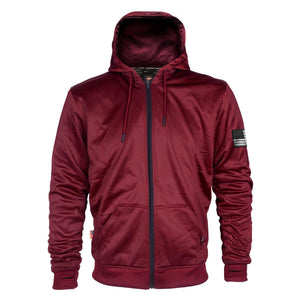 Red Maroon Solid Ultra Protective Hoodie with Pads