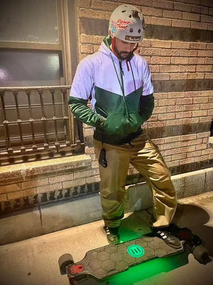 Ultra Reflective Hoodie Dark Green Eclipse with Pads