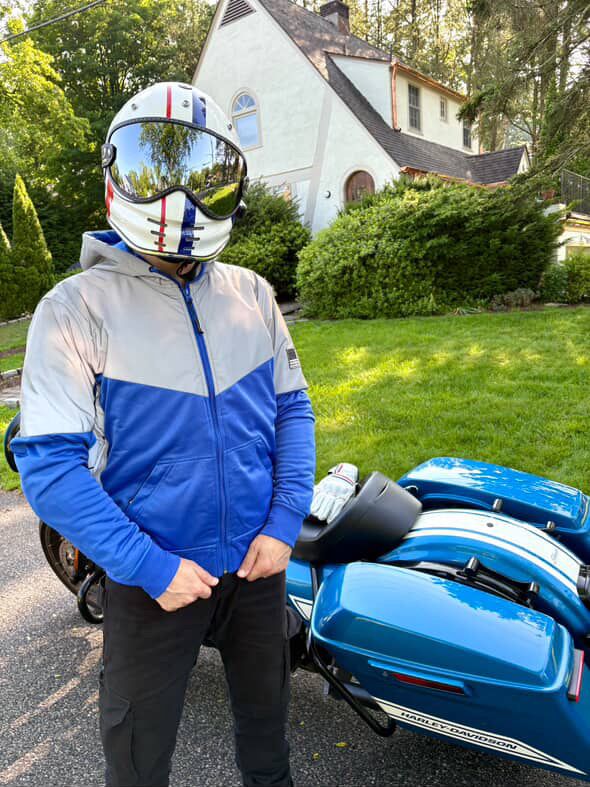 Ultra Reflective Hoodie Blue Eclipse with Pads