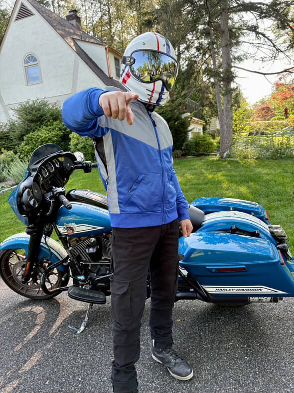 Ultra Reflective Hoodie Blue Eclipse with Pads