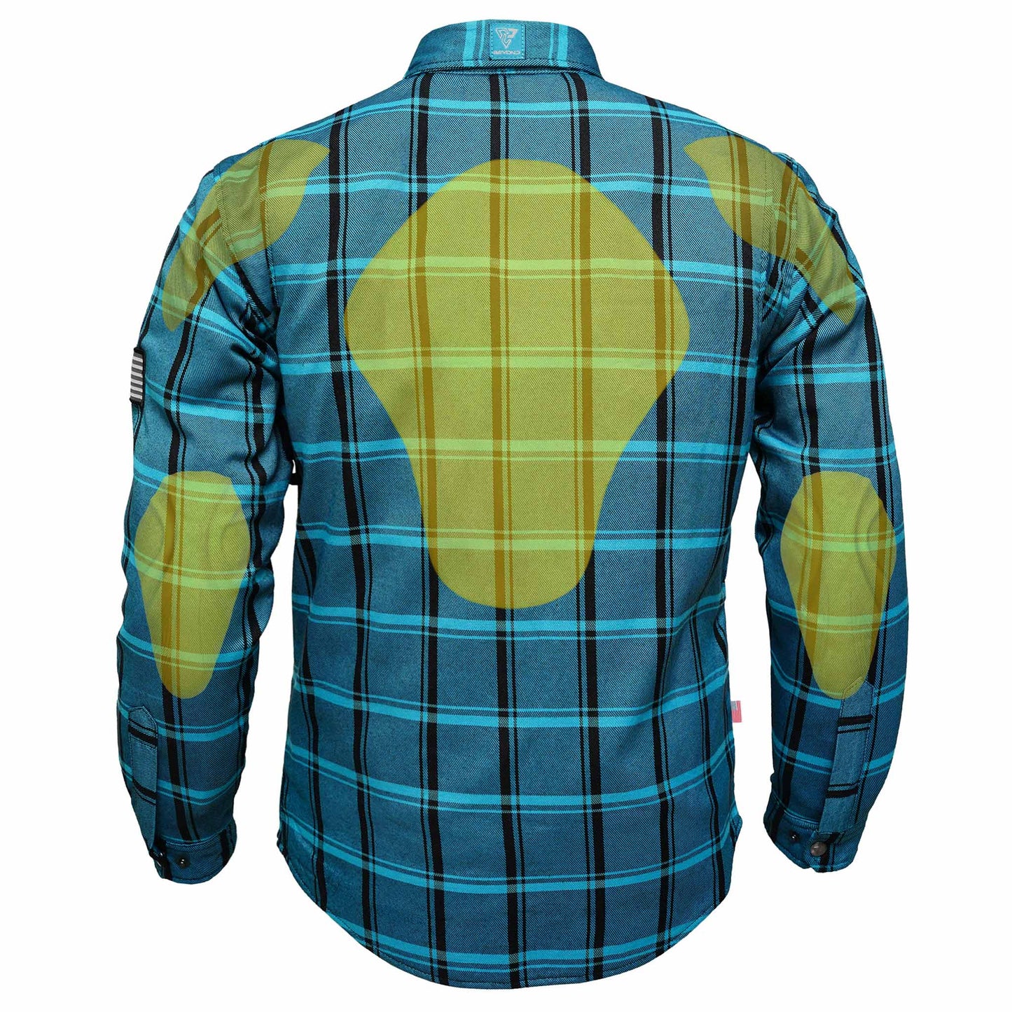 Protective Flannel Shirt For Men - Renegade Teal Plaid with Pads