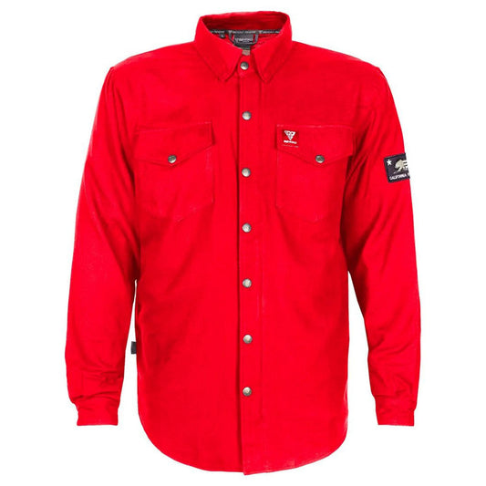 SALE Protective Flannel Shirt - Red Solid with Pads