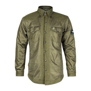 Protective Summer Mesh Shirt - Army Green Solid with Pads