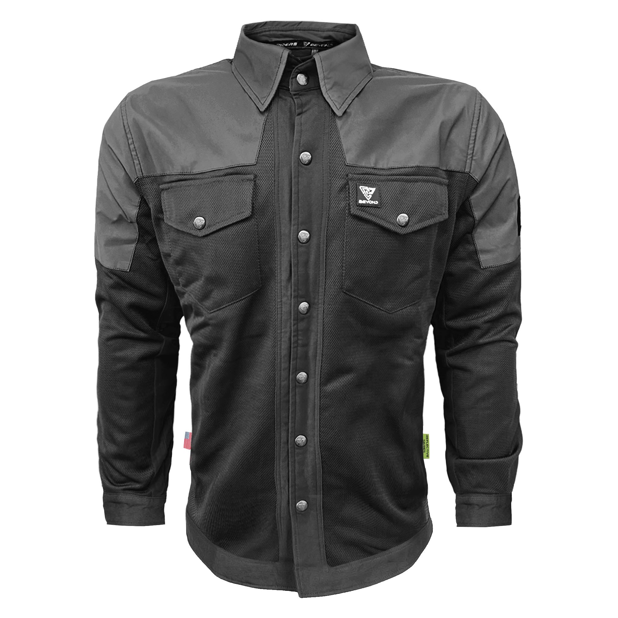mesh-black-reflective-shirt-for-men-front