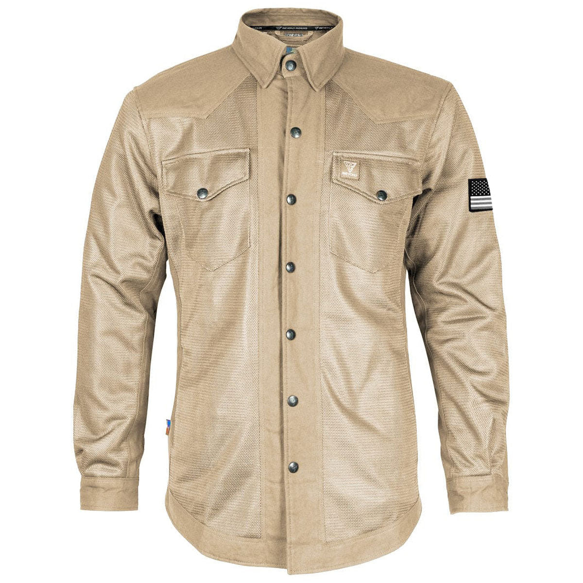 Protective Summer Mesh Shirt - Khaki Solid with Pads [Fast Shipping for USA]