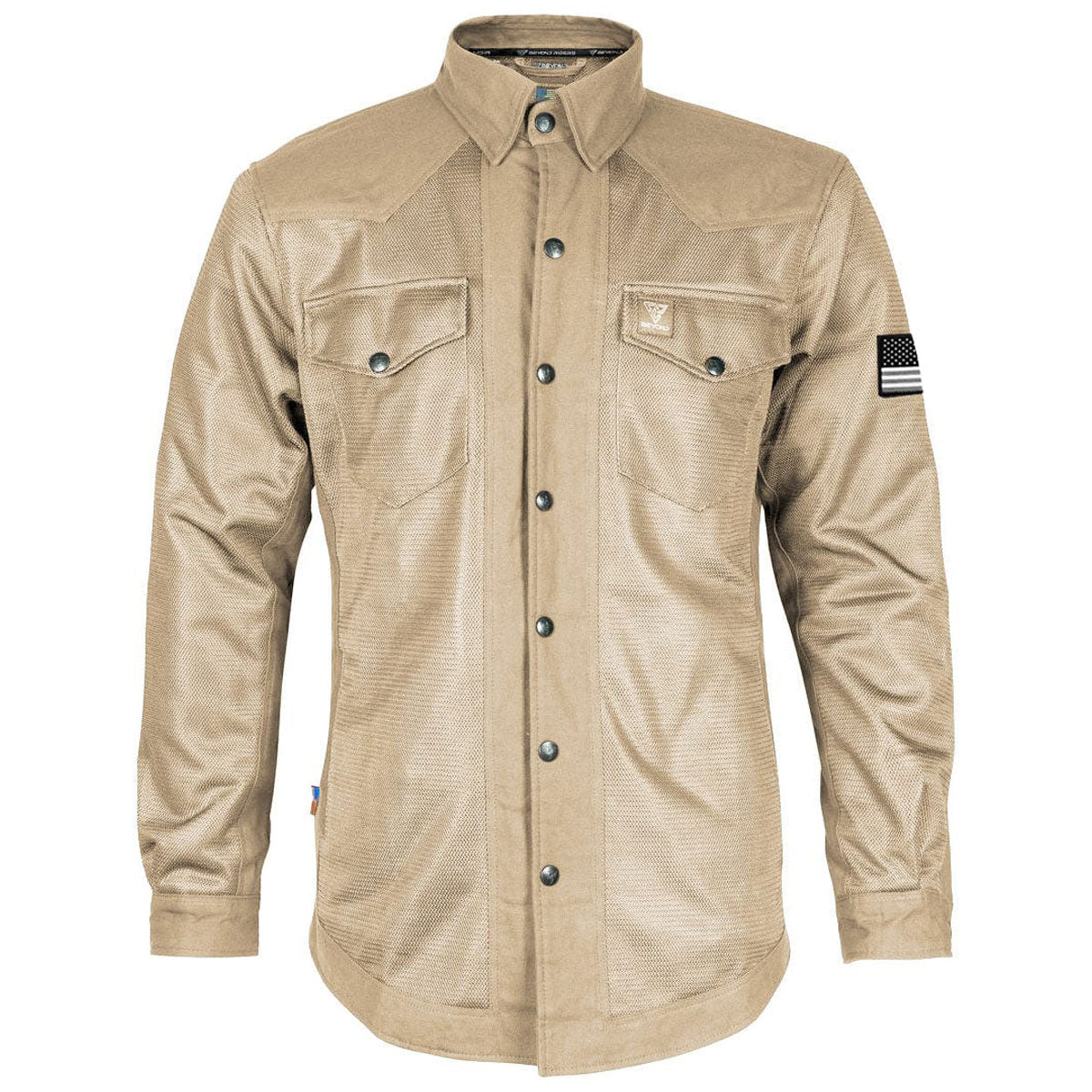 Protective Summer Mesh Shirt - Khaki Solid with Pads