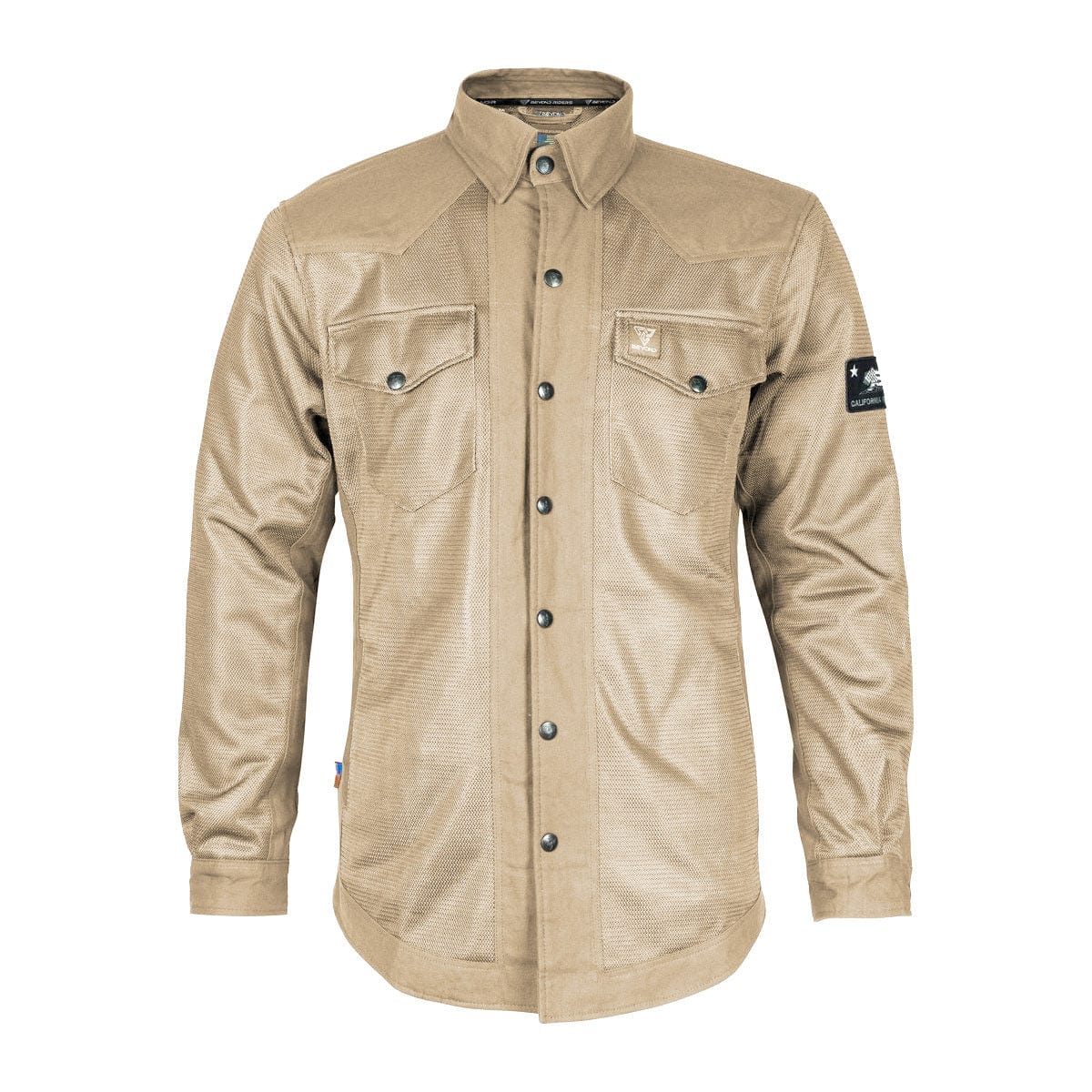 Protective Summer Mesh Shirt - Khaki Solid with Pads