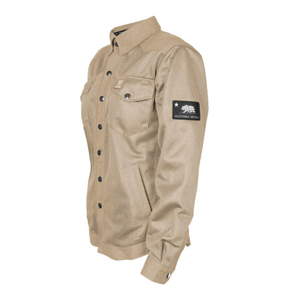 SALE Protective Summer Mesh Shirt for Women - Khaki Solid with Pads