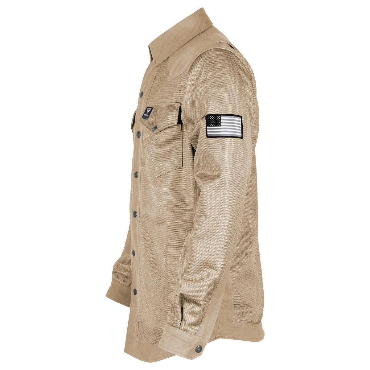 Protective Summer Mesh Shirt - Khaki Solid with Pads [Fast Shipping for USA]