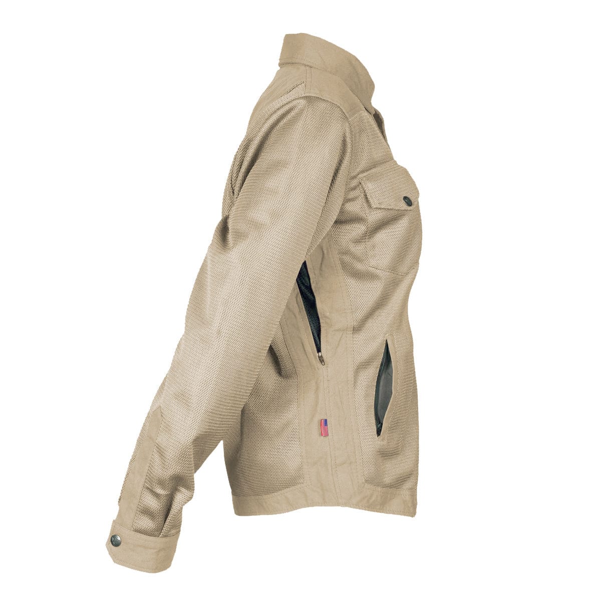 SALE Protective Summer Mesh Shirt for Women - Khaki Solid with Pads