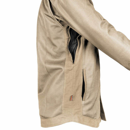 SALE Protective Summer Mesh Shirt - Khaki Solid with Pads
