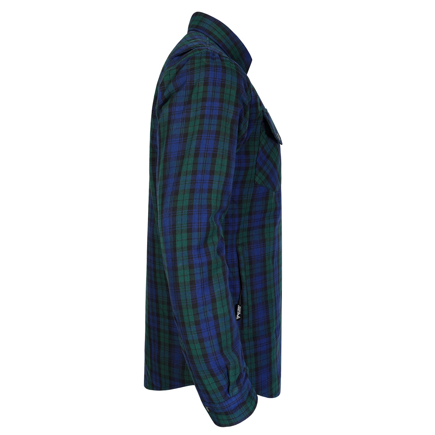 Protective Flannel Shirt For Men - Black Watch Plaid with Pads