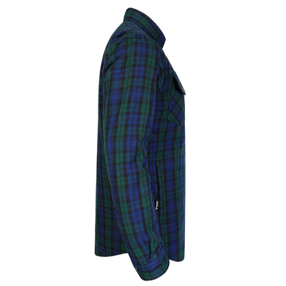 Protective Flannel Shirt For Men - Black Watch Plaid with Pads