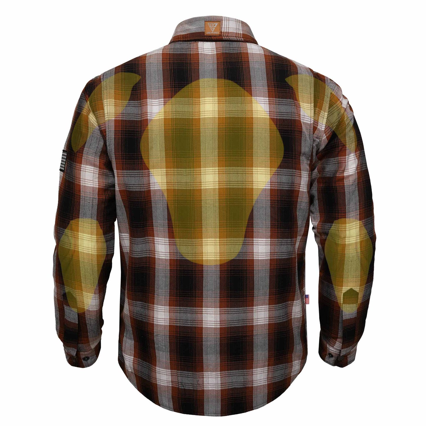 Protective Flannel Shirt For Men - Brown Dust Plaid with Pads